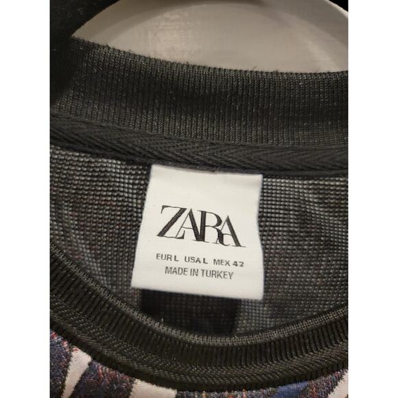 ZARA Men's Tiger in Flames Sweatshirt Size Large Slim Fit‎ RARE Find - Picture 4 of 13